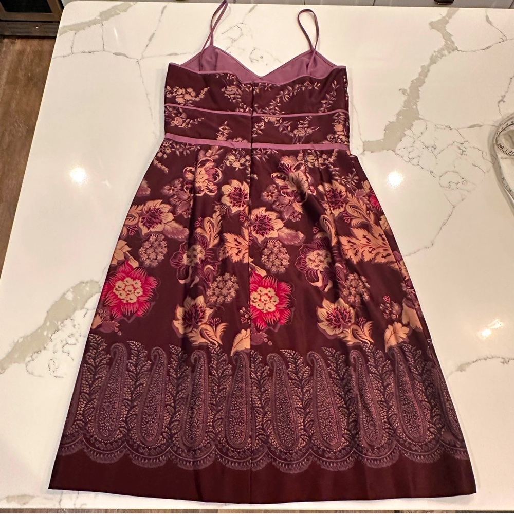 Kay Unger Womens Silk Babydoll Dress Sz 4 Pink Floral Paisley Fairy Whimsigoth - Picture 2 of 11